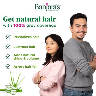 Banjara's Black Henna Hair Powder with Aloevera 50gms (5 * 10gms