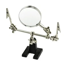 Third Hand Desktop Magnifier Auxiliary Clamp Stand 5X Magnifying Glass