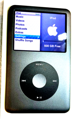 Apple iPod classic 7th Generation Gray Black (1TB) - Bundle with