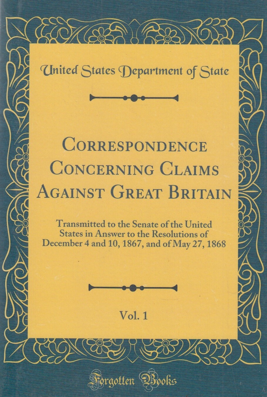 Correspondence Concerning Claims Against Great ... - United States Department...
