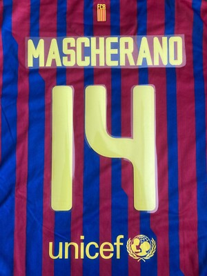 Barcelona Mascherano 2011-12 Nameset Shirt Soccer Number Football