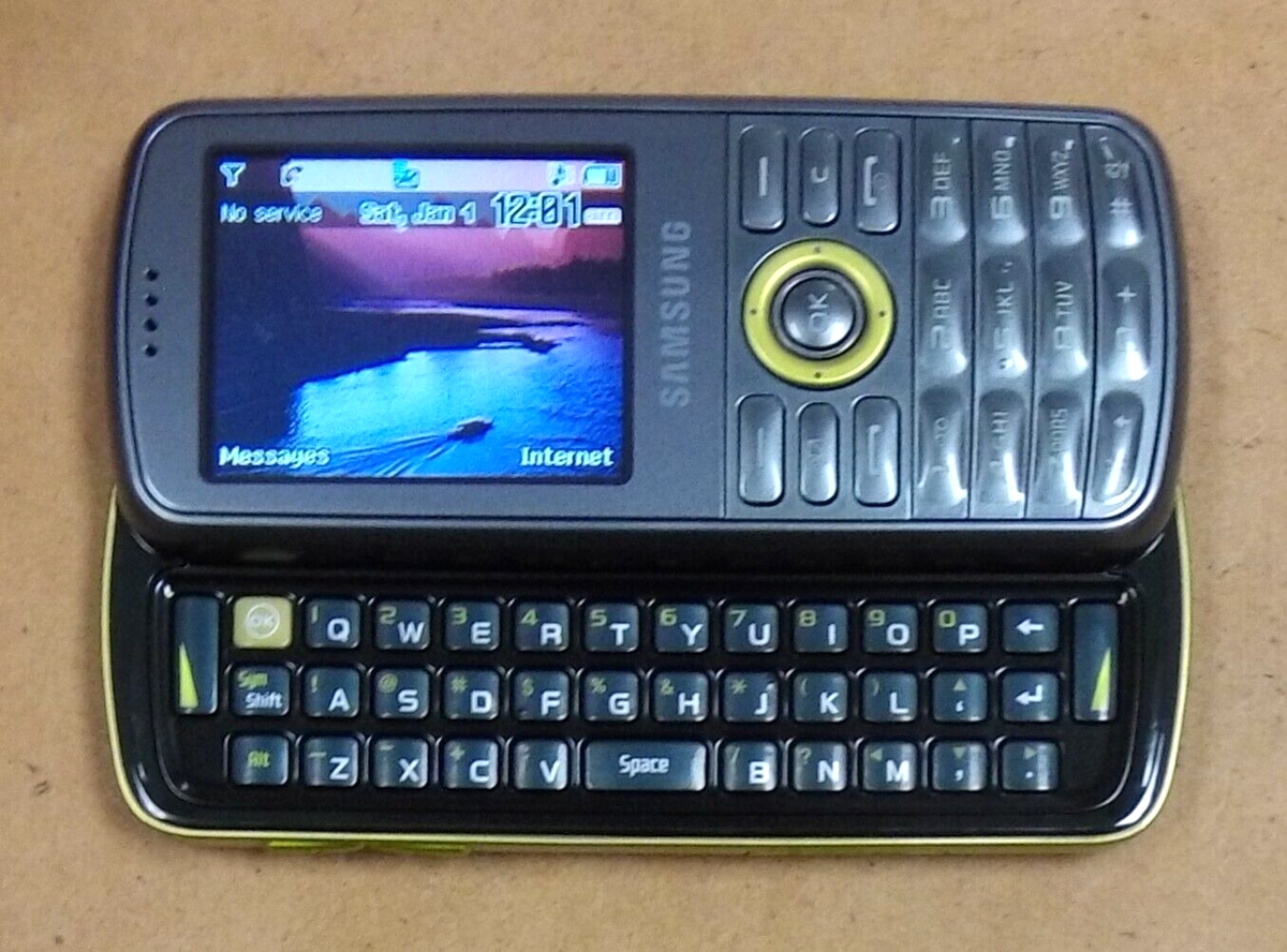 Samsung Gravity SGH-T456 - Gray & Green ( Fido ) Super Rare Phone