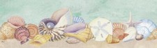 Ceramic Backsplash Tile Mural Sea Shell Themed - Pastel Shell Border