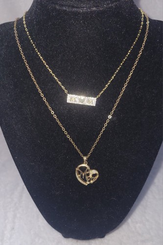 2 Mom Golden Tone Necklaces Mom Pendants