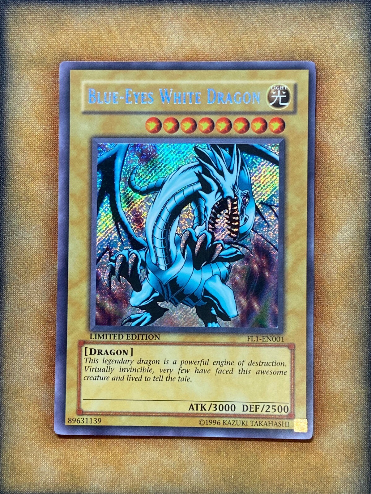 Yugioh BlueEyes White Dragon FL1EN001 Secret Rare Limited Edition NM