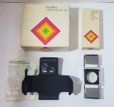 Polaroid Camera Accessories #111 Tripod Mount #121 Close-Up Lens Flash Diffuser