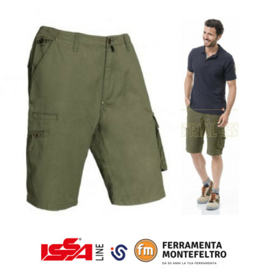 Kurze Bermuda Hose 100% Baumwolle RAPTOR ISSA grün LINE INDUSTRIAL STARTER 