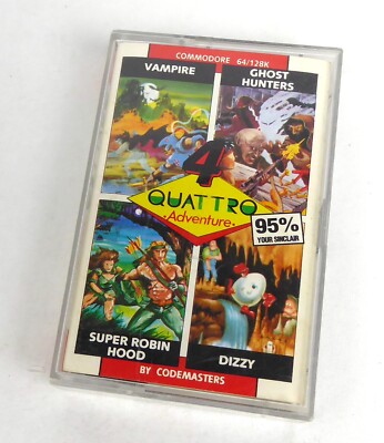 Commodore 64 C64 Spiel --   4 QUATTRO ADVENTURE (Codemasters) -- Tape Kassette