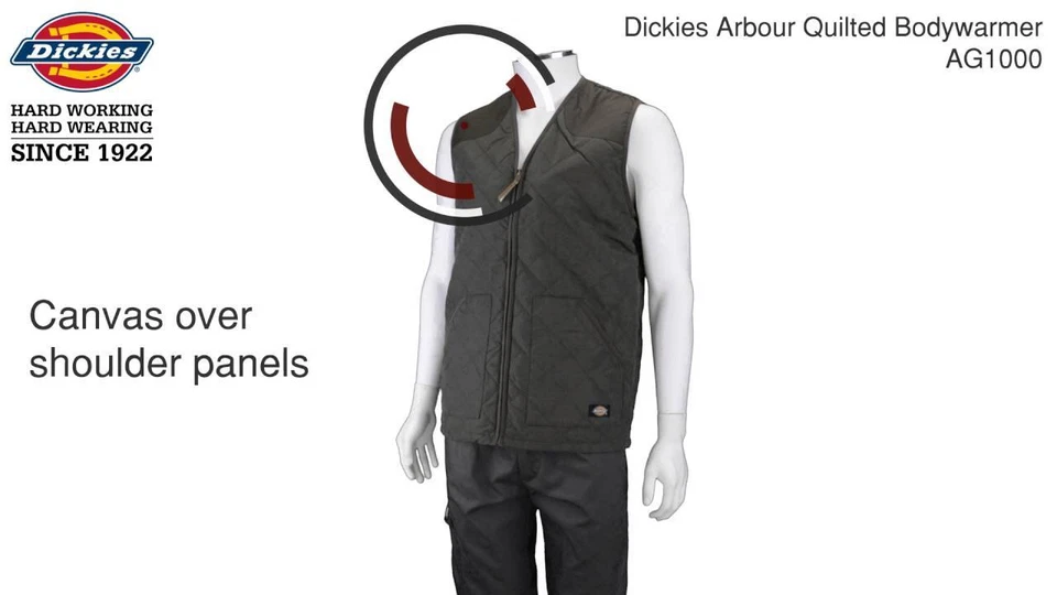 Mens Lined Bodywarmer Gilet Dickies Arbour Lightweight Walking Country M & L - Image 2 of 3