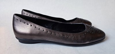 Donald J Pliner Markie Ballet Flats Metallic Copper Leather Studded Bow 9.5 NEW