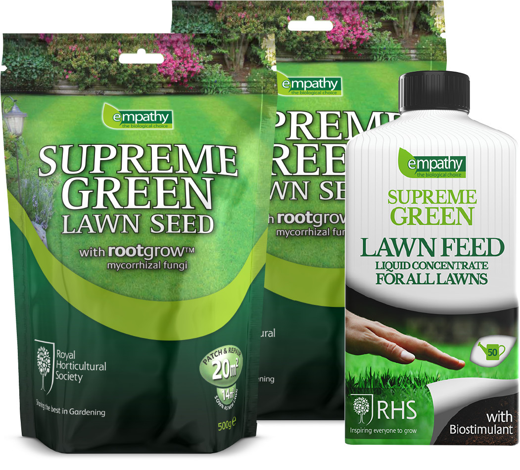 2 x 500g Lawn/Grass Seed with rootgrow + FREE 1L Liquid Lawn Feed