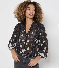 Image of Mint Velvet Floral Ruffled Blouse Size 8 Sold Out