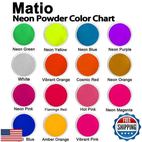 Matio Neon Pigment Powder, 1.8oz/ 50g Vibrant Orange Highly Fluorescent Nail - Picture 3 of 5