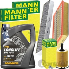 MANN INSPEKTIONSPAKET+MANNOL 5W-30 ÖL passend für 1.9 TDI VW SHARAN 130-150 PS