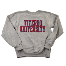 Vintage Viterbo University Sweatshirt Small Gray Champion Reverse Weave Heavy