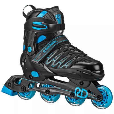 ROLLER DERBY CUSTOM ADULT IN-FIT SKATES PADDED BOOT SHAFT - 9-12 - BLUE/BLACK