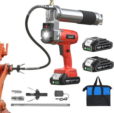 Electric Grease Gun Kit: 10000 PSI High-Pressure Cordless Battery Grease Gun wit