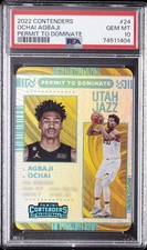 2022 CONTENDERS PERMIT TO DOMINATE #24 OCHAI AGBAJI PSA 10