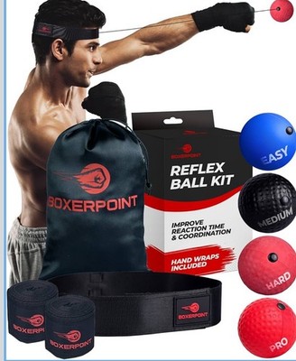 Boxerpoint Reflex Ball React Reflex Balls On String W/ Headband