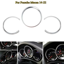 Silver Dashboard Gauge Surrounding Ring Decoration Trim For Porsche Macan 14-22