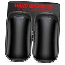 2 Pack Hand Warmers Rechargeable, Portable Electric Hand Warmers Black&Black*2