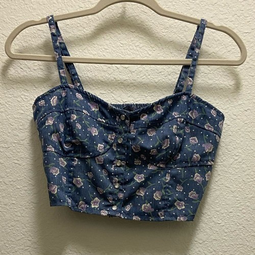 NWT Blue Floral Crop Top (w/ Tags)