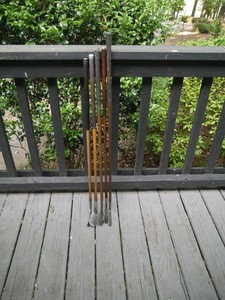 5-Club Set Antique Vintage Wood Shaft Irons
