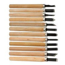 12-tlg. Holzschnitzwerkzeug-Satz Schnitzmesser, Messer Set m. Holzgriff