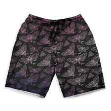 Moths Butterfly Moon Hawaiian Shorts Beach Summer Wear