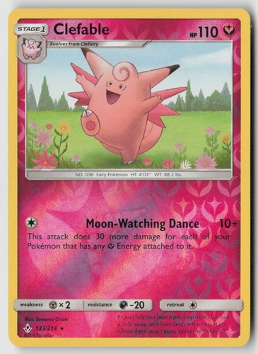 Unbroken Bonds Clefable Reverse Holo 133/214 LP