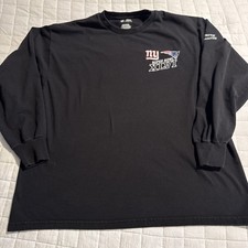 New York Giants Patriots Shirt Mens XL Black NFL Football Super Bowl XLVI