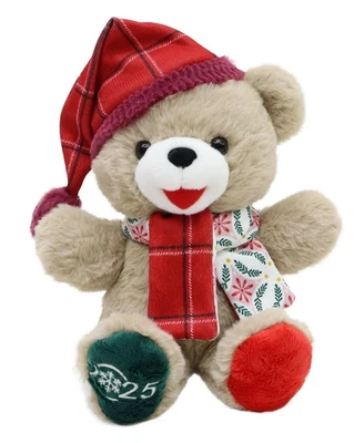HOLIDAY TIME NEW 9" *SMALL* 2025 Walmart CHRISTMAS TEDDY BEAR SANTA Hat BOY *OTHERS AVAIL*