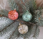 Lot of 3 Christmas Tree Glass Decoration Toys Soviet Stars USSR Propaganda