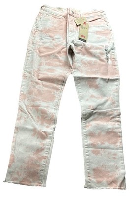 Levi 721 High Rise Skinny 16 33x26.5 Women s Tydie White Pink Jeans