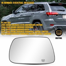 Rear View Heated Glass Mirror Driver&Passenger For 2005-2010 Jeep Grand Cherokee