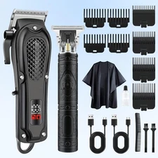 Professional LCD Hair Clipper Set USB Chargeable Beard Trimmer Beard Shaver Gift