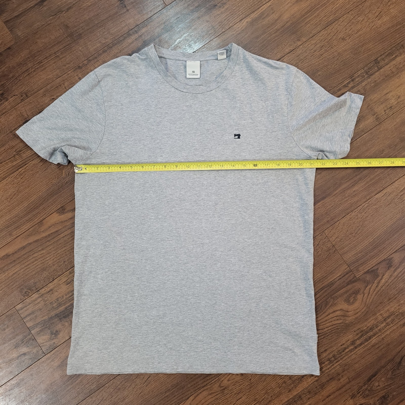 Scotch & Soda Mens T Shirt Gray L Modern Chest Logo Amsterdam Couture Preppy