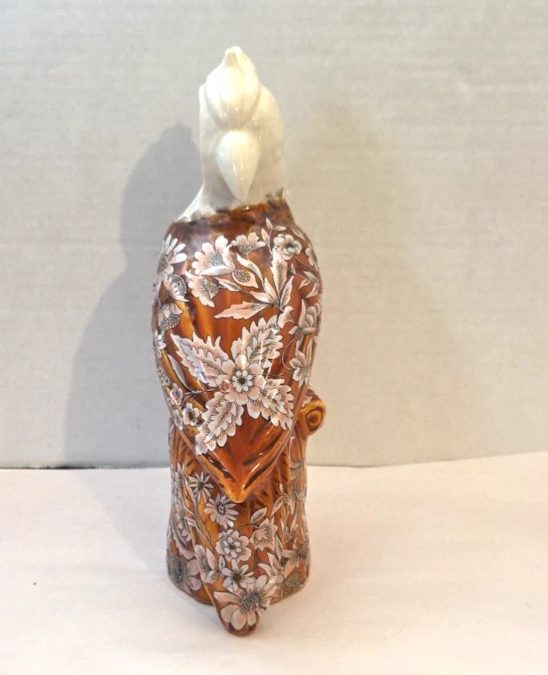 Jarrón Anthropologie Avian Lovebird Bird Floral Marrón Foto 4 de 4