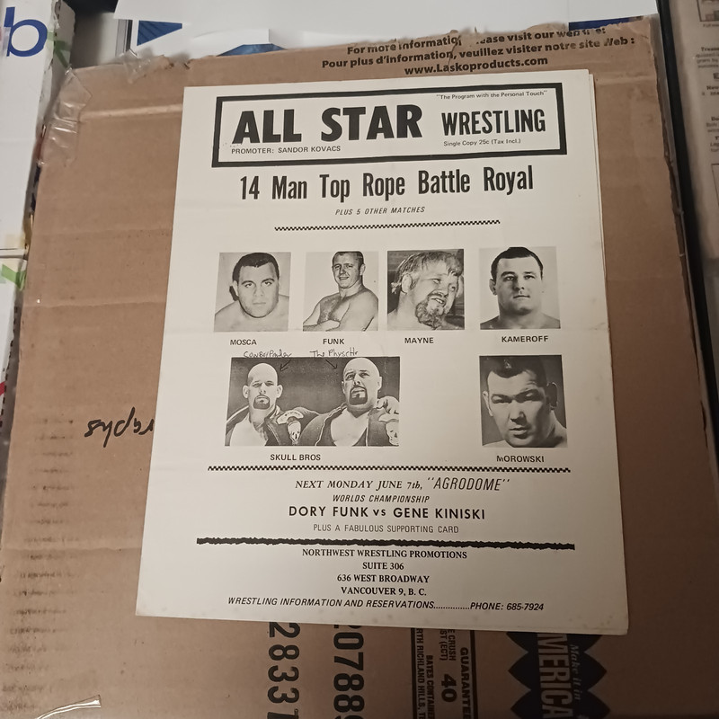 RARE ALL STAR WRESTLING MAGAZINE PROGRAM NWA/WWE/WWF/MID SOUTH/AWA/WCCW/UFC