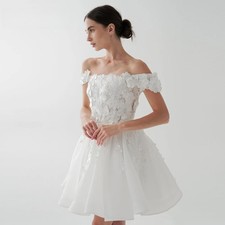 Strapless Wedding Dresses Lace Appliques Off Shoulder Lace Up Tulle Bride Gowns