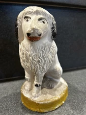 Antique Chalkware Dog Hollow Pa Circa 1865 Ceramics Pottery: All Original