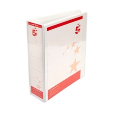 5 Star Office A4 Presentation Ring Binder  65mm 4D - Ring White (Pack of 10)