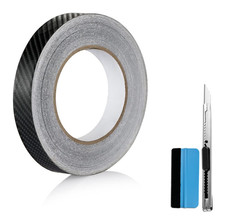 Free Tool Kit 3D Carbon Fiber Vinyl Tape for Black Out Chrome Delete Window Trim