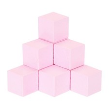 100Pcs Crafts Wooden Cube 2cm Square Pink Natural Solid Wood Crafts Blocks