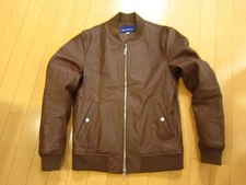 Urban Research Leather MA-1 Jacket Brown Size 38 S/M Fit Excellent Condition