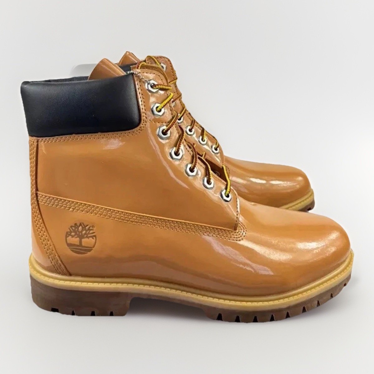 TIMBERLAND X VENEDA CARTER WHEAT PATENT LEATHER BOOTS SIZE: US 9