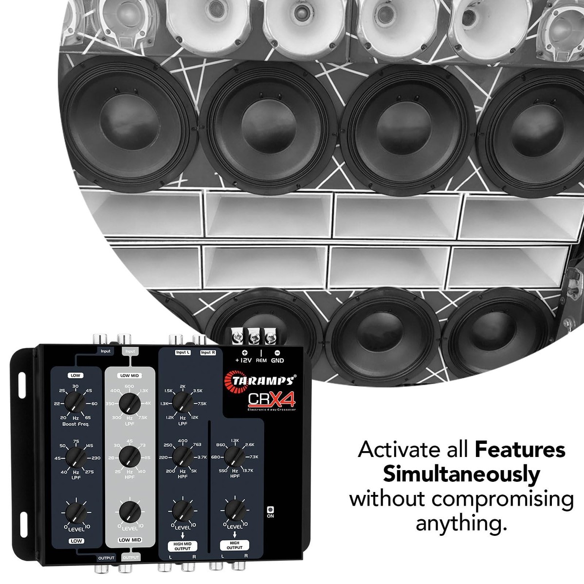 Taramps Crx4 Electronic 4 Way Crossover Rca Channels 8 Volts Rms