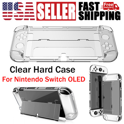 For Nintendo Switch OLED Clear Hard Case Anti-Scratch Grip PC Cover Shell