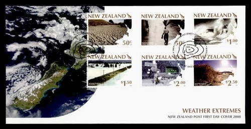 DR WHO 2008 NEW ZEALAND FDC EXTREME WEATHER COMBO $2.50 R38956
