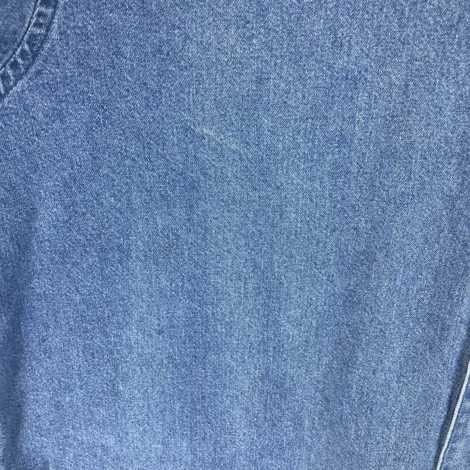 Camisa jeans masculina vintage CHEROKEE manga longa botão para baixo G - Imagem 4 de 4